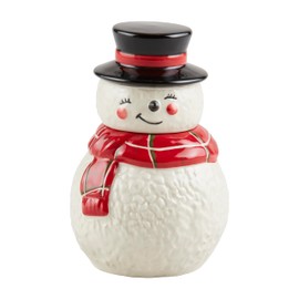 Mud Pie Sman Mini Xmas Cookie Jars, 5" x 3 1/4", WHITE