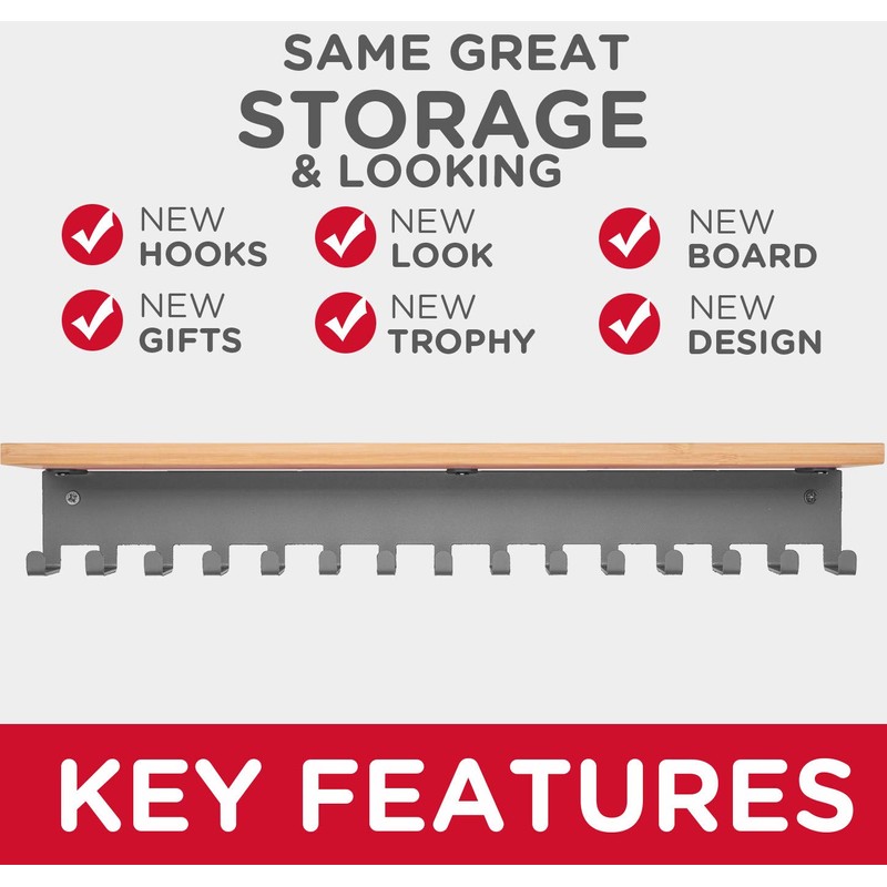 iBobbish Trophy Medal Holder Display Hanger Rack Frame Shelf,Medal Holder