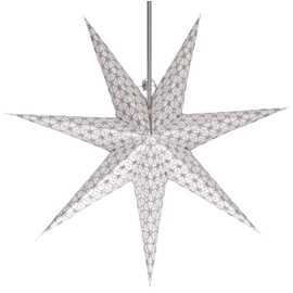 GURU SHOP Foldable Advent Luminous Paper Star, Christmas Star 60 cm - Milenka White, Paper Stars 60 cm