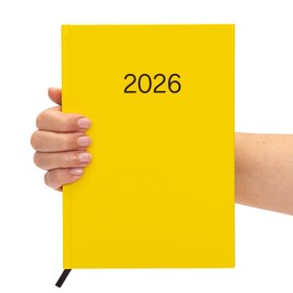 evelay 2026 Diary A5 Week to View Full Year Office Organiser Planner Hardback Diaries - Yellow