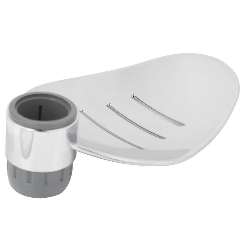 2Pcs Stainless Steel Shower Rod Soap Dish, Shower Rail Slide