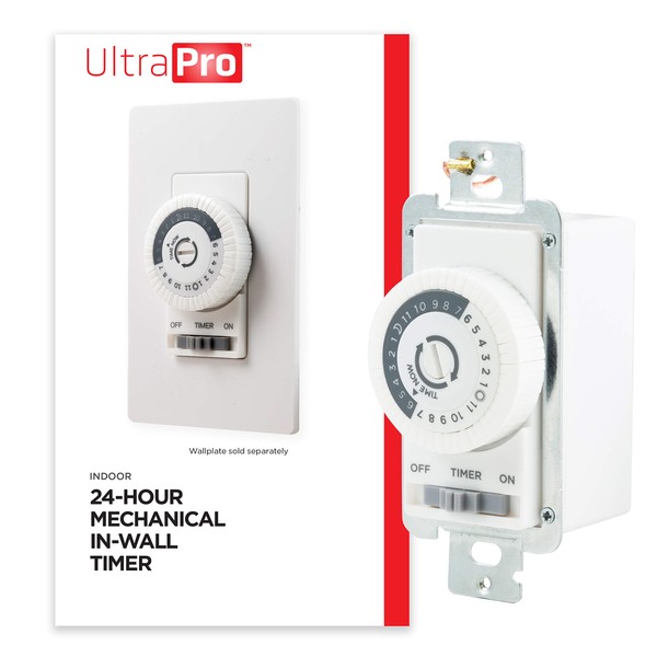 UltraPro 24-Hour Indoor Mechanical In-Wall Timer, 30 Minute Interval, Neutral