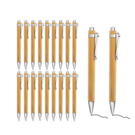 20 Pieces Bamboo Retractable Ballpoint Pen Black Ink 1 mm Office Products Pens Bamboo Ballpoint Pen Wood Ballpoint Pens