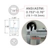 JXHONG 1/2" Drive 3/4" 4-Point Square Socket, Heat Treated Cr-V