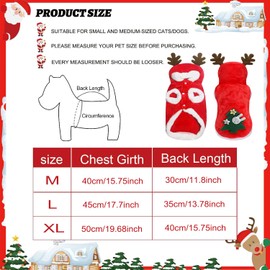 Christmas Pet Clothes, Dog Costume Christmas, Pet Elk Christmas Costume, Christmas Cat Clothing, Pet Hoodies Warm Dog Coat for Cats Dogs Schnauzer Teddy Poodle Chihuahua (L)