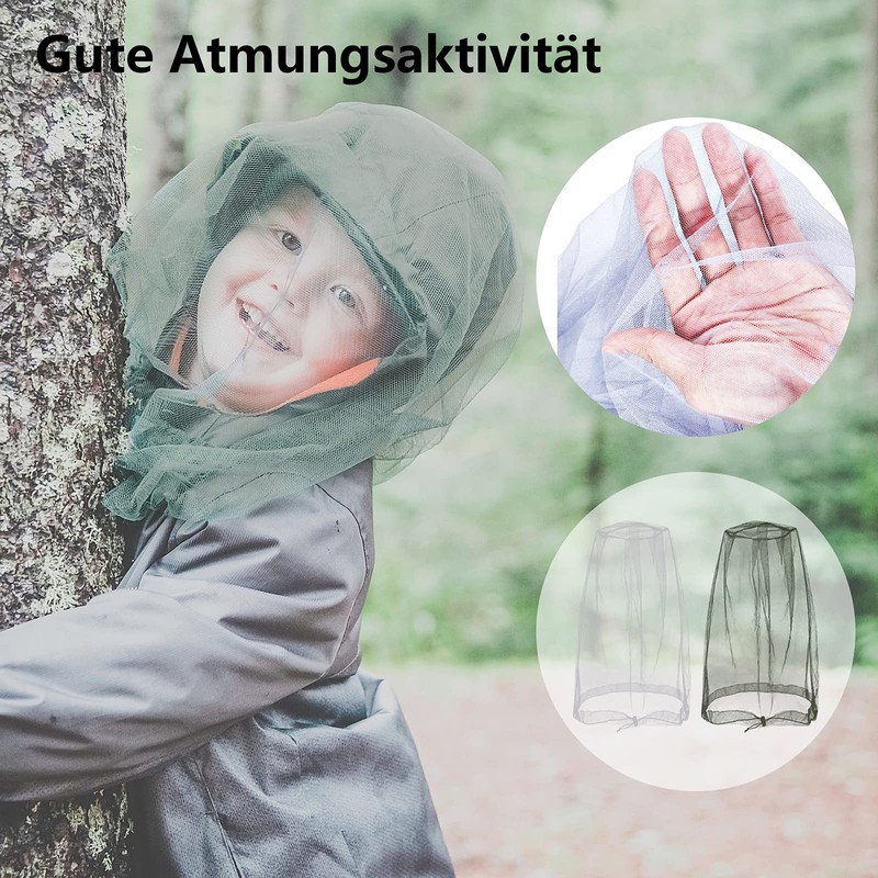 2 Pieces Mosquito Head Net, Nylon Face Net Mesh,Mesh Bug