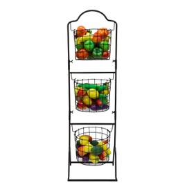 Useful. Three Tier Market Basket for Fruits and Vegetables - Stackable Three Tiered Standing Basket Perfect for Produce Display at Markets, Gas Stations, and Beyond (Oval)