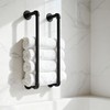 Industrial Pipe Towel Rack for Bathroom Wall Mounted,Towel Holder Black