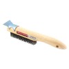 SK11 Wooden Handle Wire Brush with Scraper, Sword Shape, Wire