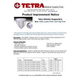 Tetra Athletic Supporter Large, Latex Free, Tag Free, 6 Each per Package