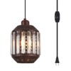 YLONG-ZS Boho Hanging Dimmable Lamp Plug in Black,Hanging Lights Plug
