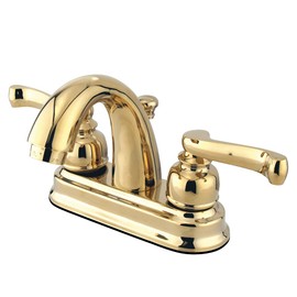 Kingston Brass GKB5612FL Royale 4-inch Centerset Lavatory Faucet with High with Retail Pop-up, Polished Brass