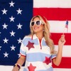 BSGRL American Flag Earrings - Heart Shape USA Flag Silver