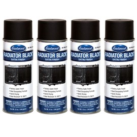 Eastwood High Heat Resistant Radiator Spray Paint | Satin Black for Automotive Radiators | Resists Stone Chips | Heat Resistant To 300° F | 12 oz | 4 Pack