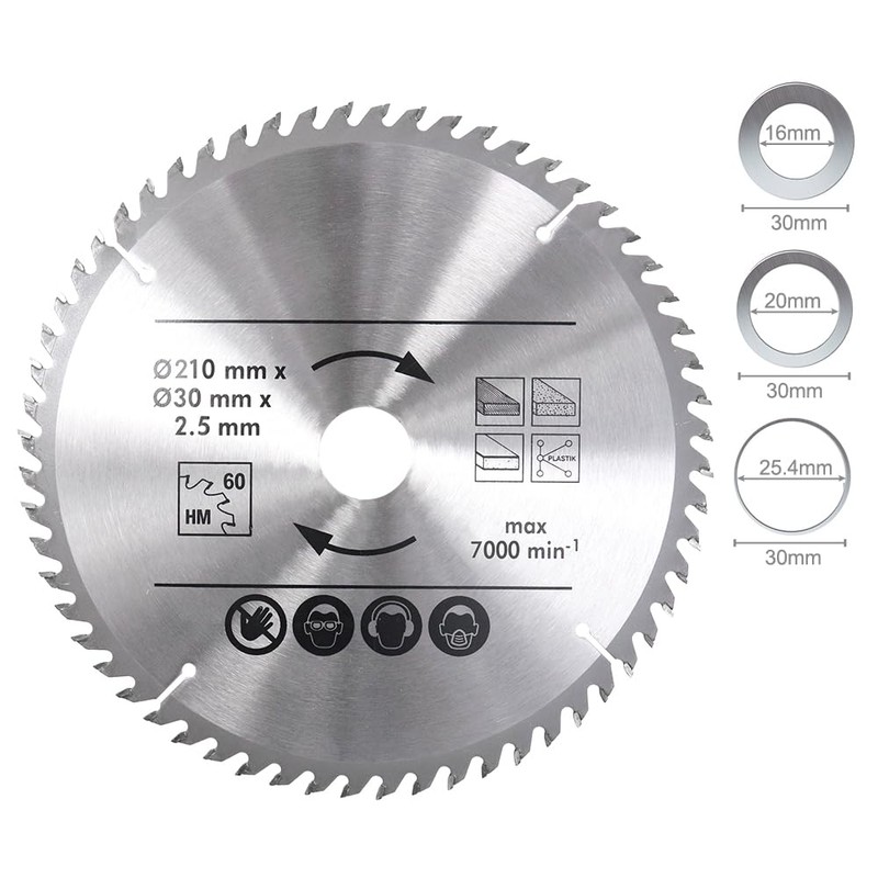 BALUGAEA Circular Saw Blade 210 x 30 mm Carbide Saw