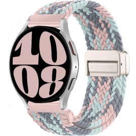 Issinlky Nylon Braided band for Galaxy Watch 7/FE/6/5/4 40mm 44mm, 20mm Elastic Strap for Galaxy Watch 6 Classic/4 Classic/5 Pro/3 41mm/Active 2/Active 40MM
