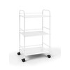 SunnyPoint Minimalist Style 3 Tier Utility Rolling Shelf Cart (WHT)