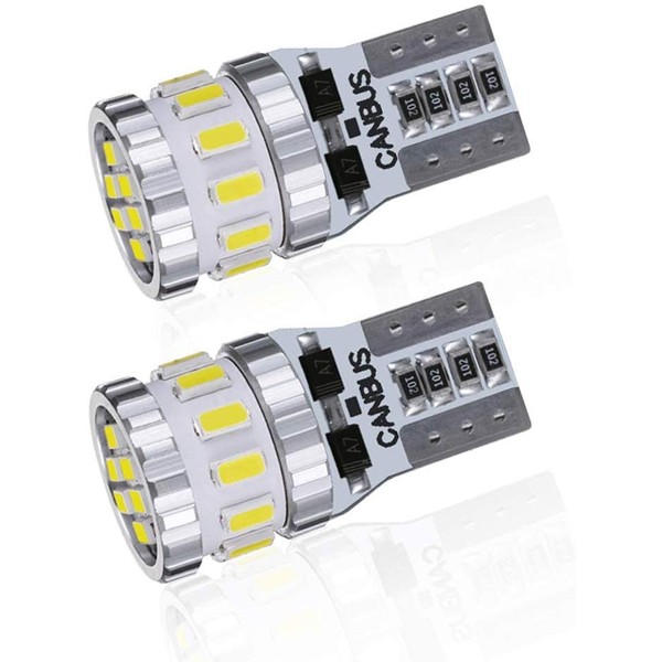 [Pack of 2] T10 LED White Explosive Light, Built-in Canceller,