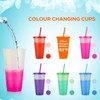 Colour Changing Cups Tumblers with Lids & Straws - 5
