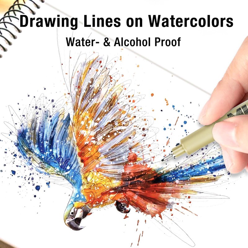 KERIFI 05 Micro Fineliner Drawing Art Pens: 12 Colors 0.45mm