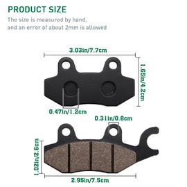 Cyleto Front and Rear Brake Pads for Ninja 250R 300 400 EX250 EX300 EX400 2008-2023 W175 2018-2019 Z250SL 2014-2018 Z400 KLR650 Eliminator 125 W800