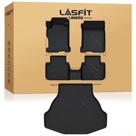 LASFIT Floor Mats & Trunk Mat for Honda Accord Sedan 2013 2014 2015 2016 2017 (Not for Coupe & Hybrid), All Weather TPE Custom Fit Anti-Slip Odorless Car Floor Liner, 1st & 2nd Row & Cargo Mat, Black