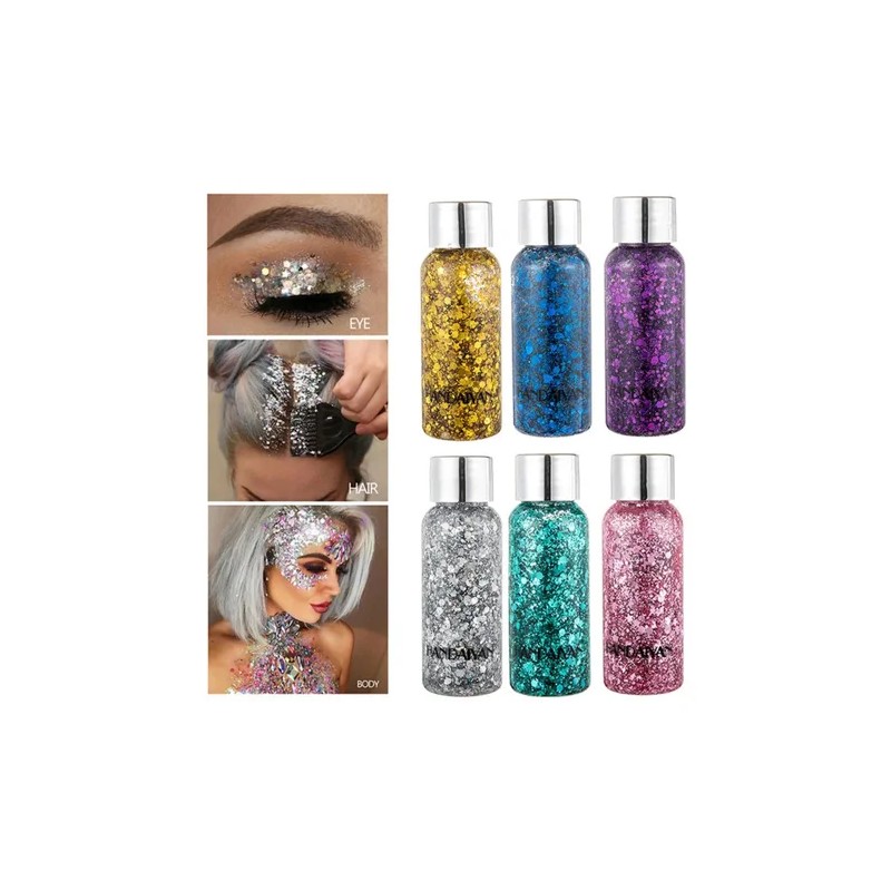 Body Glitter Cabello Cuerpo Brillos Maquillaje Colores Full