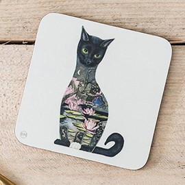 Daniel Mackie Designs 1 coaster - Black Cat Coaster Drinks Mat
