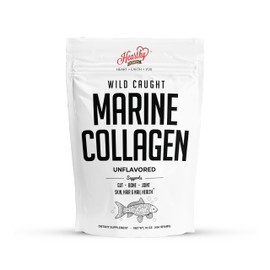 HEARTHY FOODS Colágeno Marino En Polvo, 16 Oz. Procedente De Pescado Salvaje, Apto Para Pescatarianos, Certificado Cetogénico Y Sin Ogm. Fácil De...  