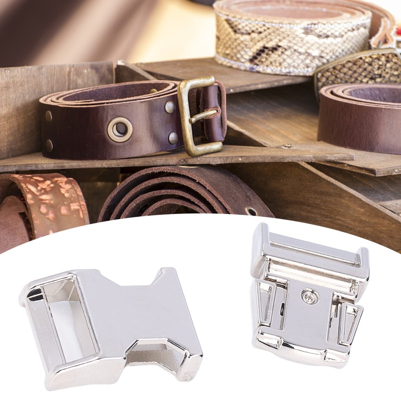 4Pcs Side Release Buckle 25x47mm Zinc Alloy Glossy Durable Wide