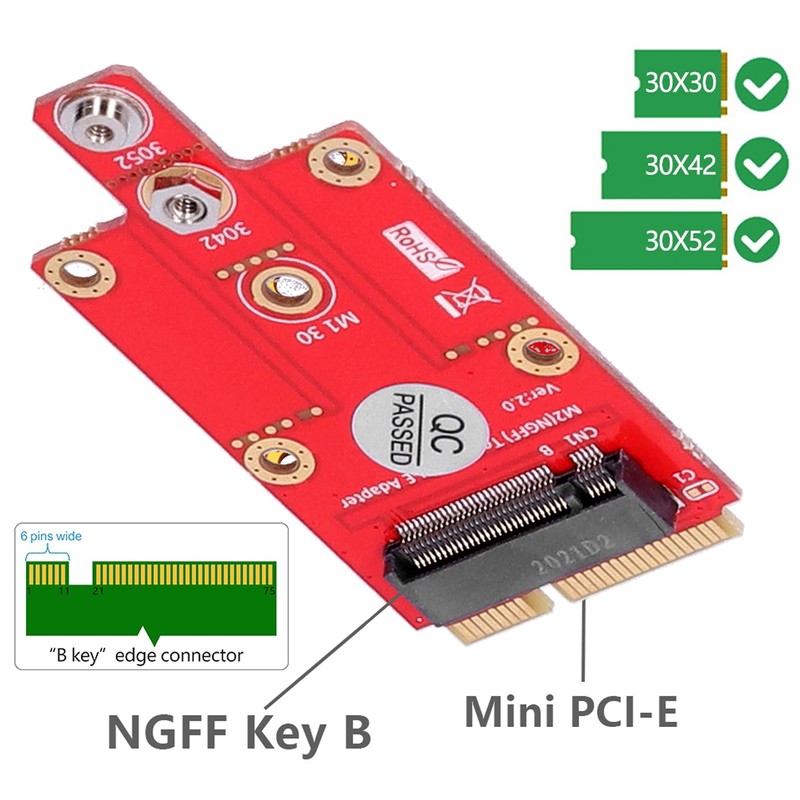 PCIE Adapter M.2 B Key to Mini PCIE Card for