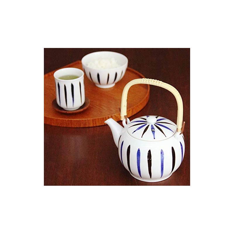 wa-rudokurieito 急須 Classic 染付ke 土瓶 Dual Color Criss Cross Grass