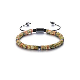 Jovivi Mens Crystal Bead Bracelet Gifts for Men,Unakite Anxiety Protection Healing Spiritual Bracelet Men's Valentines Anniversary Jewellery Gifts for Him Boyfriend Husband Birthday Father's Day