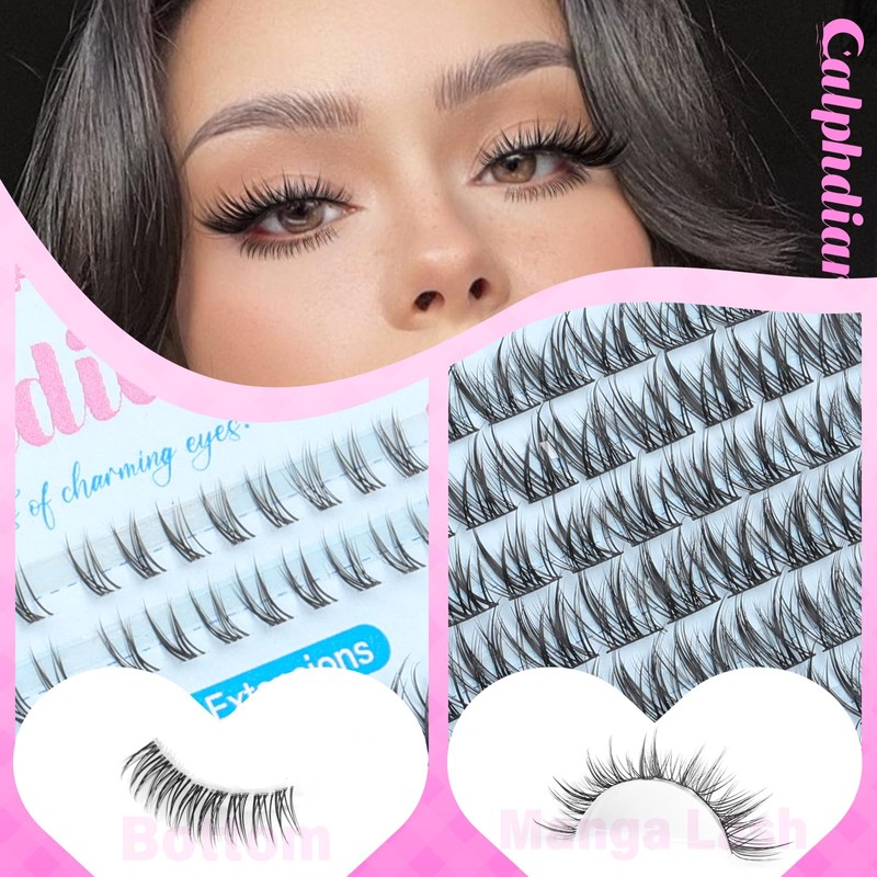 calphdair Natural Lash Clusters with Bottom Lashes DIY Wispy Cluster
