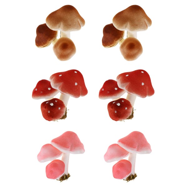 Garneck Minuscoli Funghi Funghi Finti 6Pcs Funghi Decorazione Giardino In Miniatura Per Oggetti Di Scena Di Arrangiamento Decorazioni Artigianali (Colore Casuale)