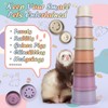 SKYWHALE 8PCS Stacking Cups for Rabbits, Stackable Bunny Toys, Natural