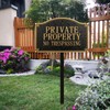 Morgtta Private Property No Trespassing Sign - Solid Metal Cast,