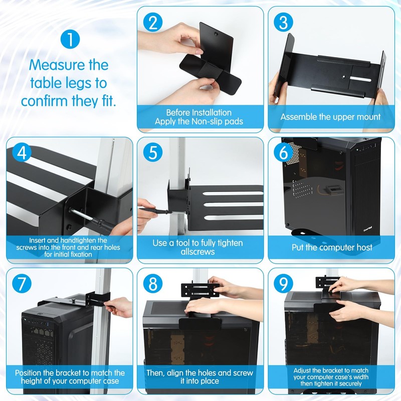 Relaxweex Under Desk PC Mount for Standing Desk Fits 65mm×45mm