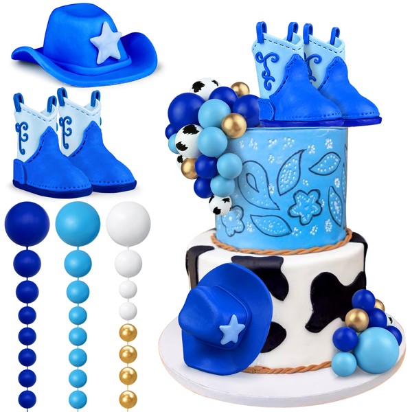 KEEPARTY 29 decoraciones para tartas de vaquero, sombrero de vaquero