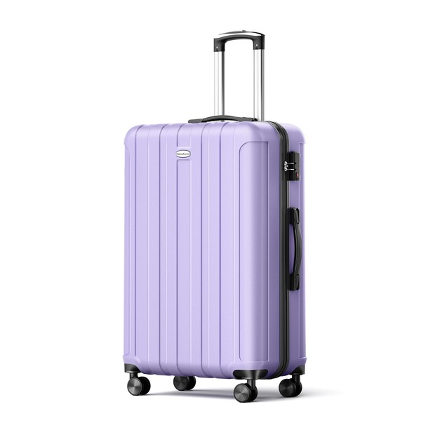 Strenforce Hardside Luggage with Spinner Wheels TSA Lock,Checked-Medium 24-Inch,Lavender Purple