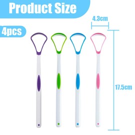 JchEnye 4 Stück Zungenreiniger - Effektiv gegen Mundgeruch - Ideal für die Zungen - und Mundpflege