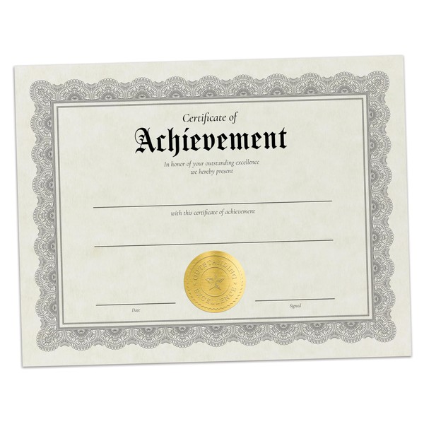 Hill Valley Greetings Certificate of Achievement - 30 Fill in