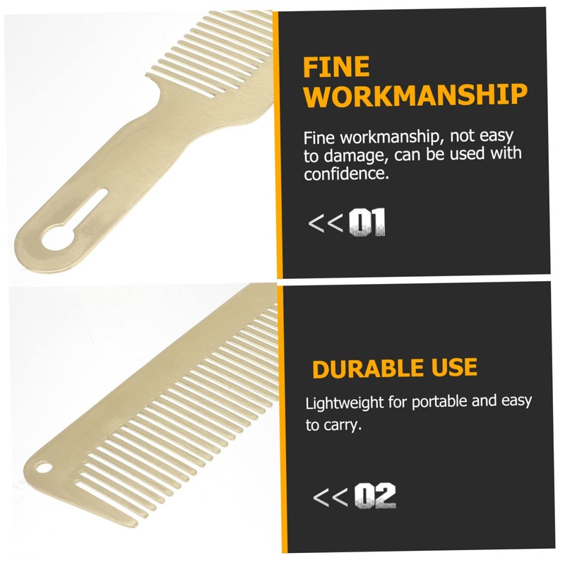 FOMIYES 2pcs Professional Anti-static Stainless Steel Hair Combs for Salon