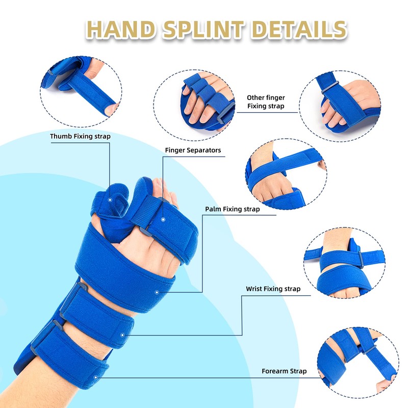 Fanwer Resting Hand Splint, Stroke Hand Therapy Equipment for Stroke