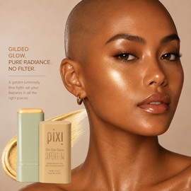 Pixi On-The-Glow Superglow - Glidedgold, Iluminador Hidratante En Crema de Gel Con Ginseng, Aloe Vera y Extractos de Frutas, para Mejillas y Huesos de Cejas, 19G/0.6Oz, Sin Parabenos, Resaltado Natura