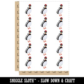 Stud Puffin Bird Temporary Tattoo Water Resistant Fake Body Art Set Collection - 15 2" Tattoos (1 Sheet)
