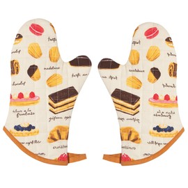 Now Designs Patisserie Quilted Chef Oven Mitts, Set of 2, 13 inch