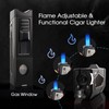 All-in-one Cigar Lighter with Quad Jet Torch Flames, Cigar Stand,