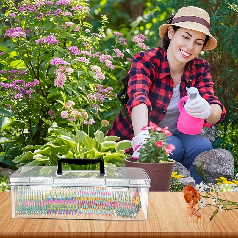 GRETJOB 2 Pack Seed Storage Organizer Box, Portable Seed Packet