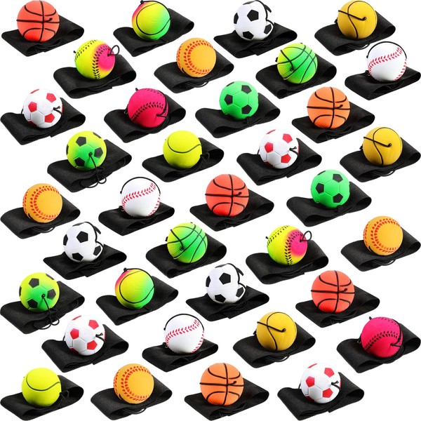 Skylety Wrist Return Ball Rubber Sport Ball with Wrist Strap